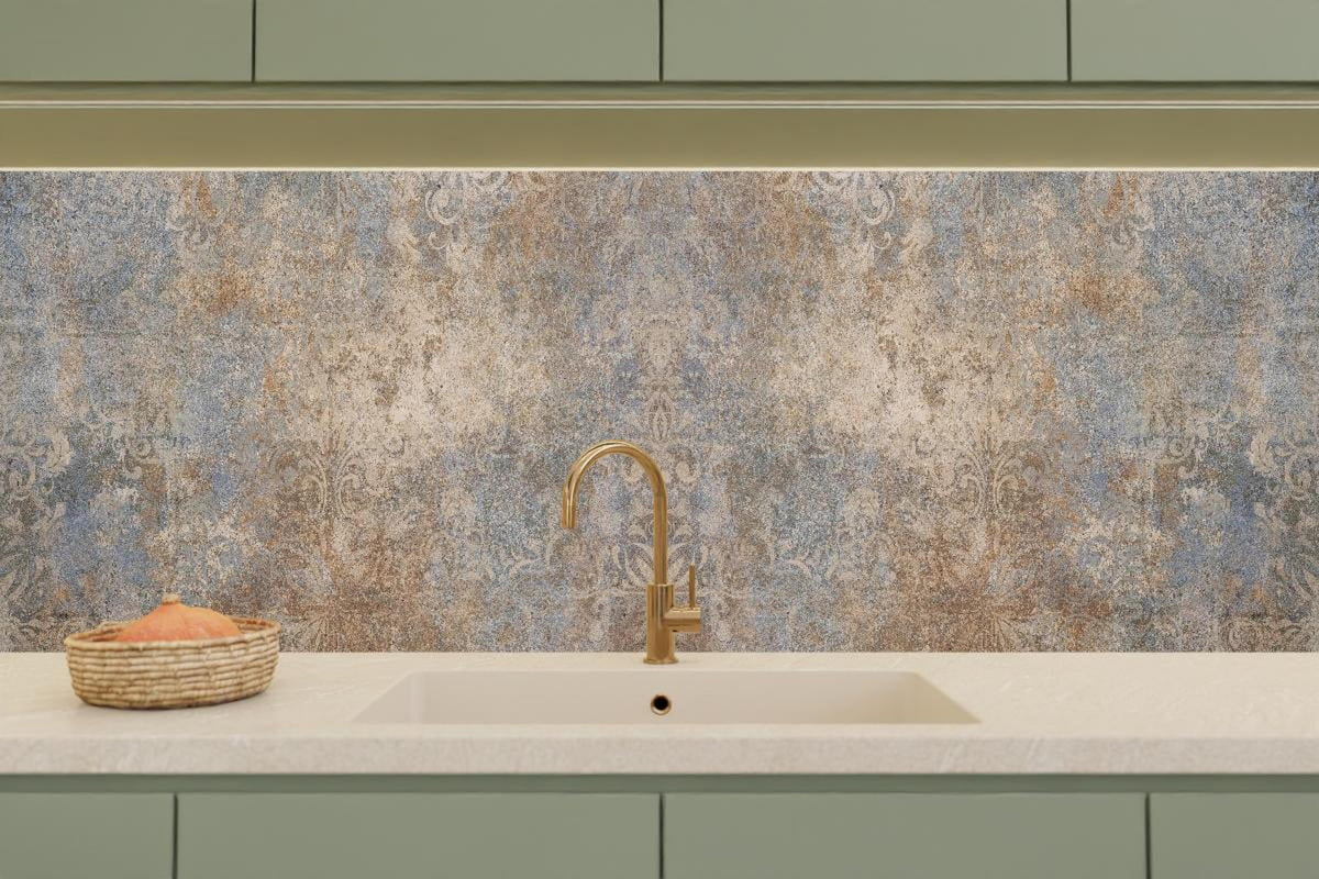 Küchenrückwand - Altes abgenutztes Mosaik Motiv