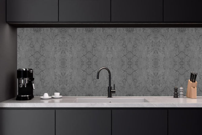 Küchenrückwand - Altes anthrazitgraues Vintage Muster