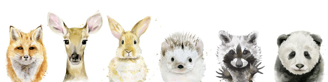 Küchenrückwand - Aquarell-Tier-Set