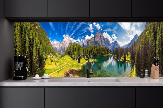 Küchenrückwand - Arnisee mit Schweizer Alpen
