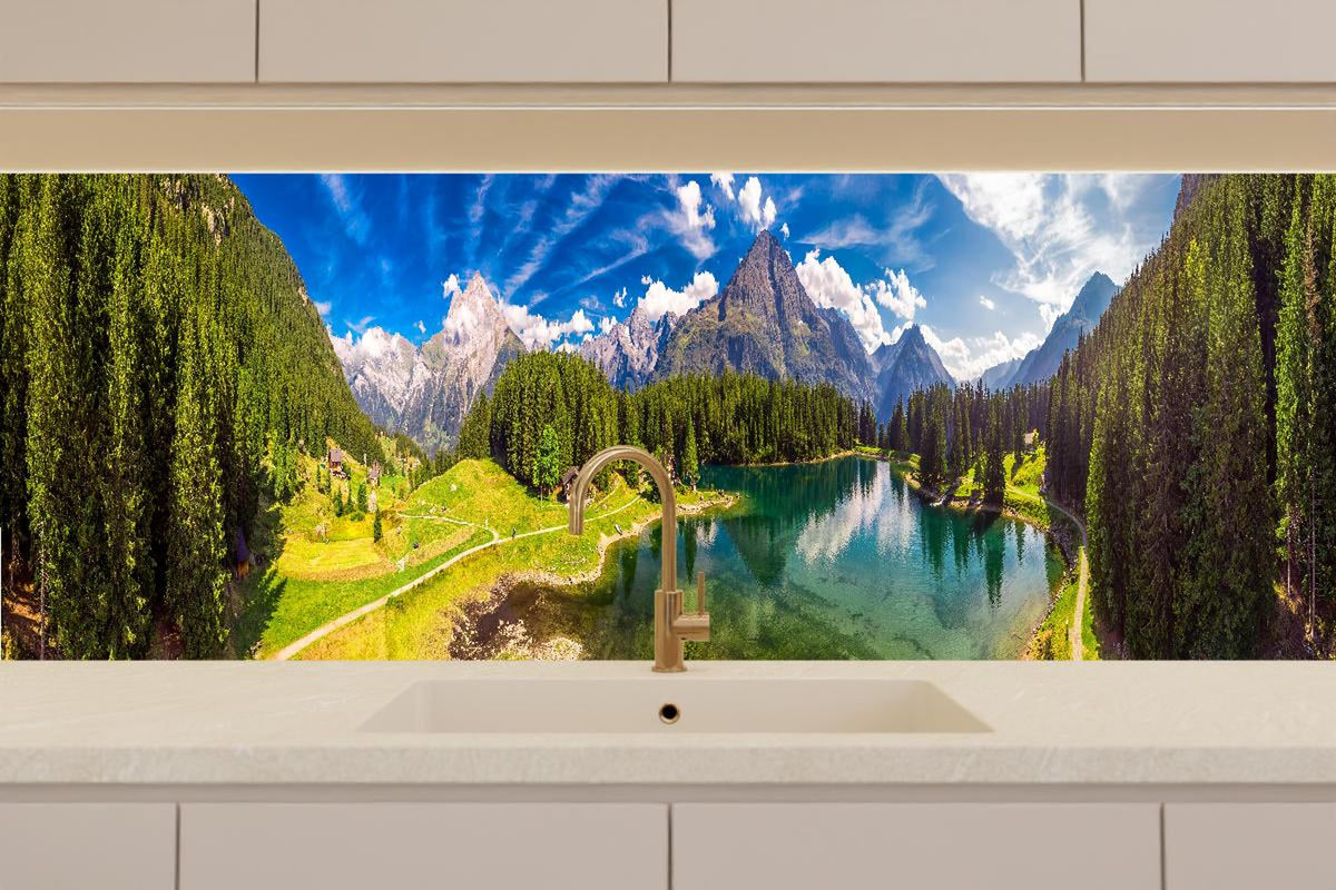Küchenrückwand - Arnisee mit Schweizer Alpen