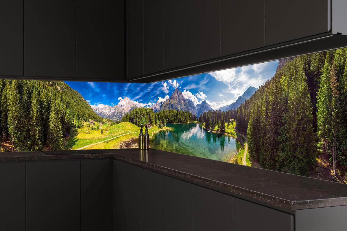 Küchenrückwand - Arnisee mit Schweizer Alpen