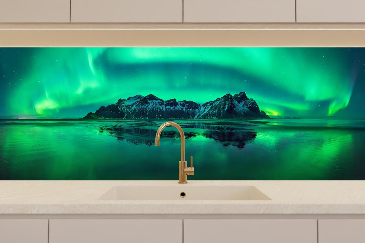 Küchenrückwand - Aurora Stokksnes - Island