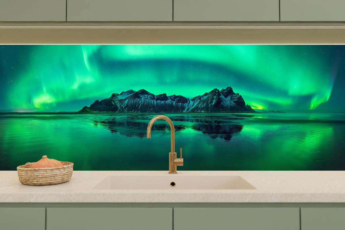 Küchenrückwand - Aurora Stokksnes - Island
