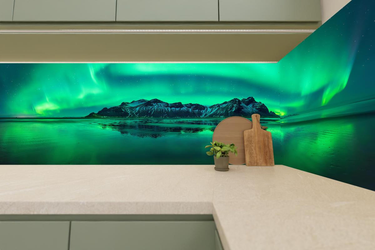 Küchenrückwand - Aurora Stokksnes - Island