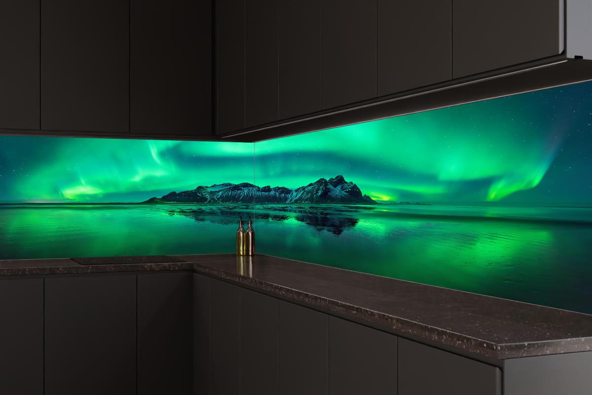 Küchenrückwand - Aurora Stokksnes - Island