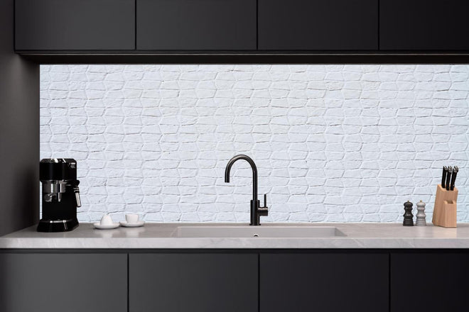 Küchenrückwand - Backsteinmauertextur mit rissigen Fliesen