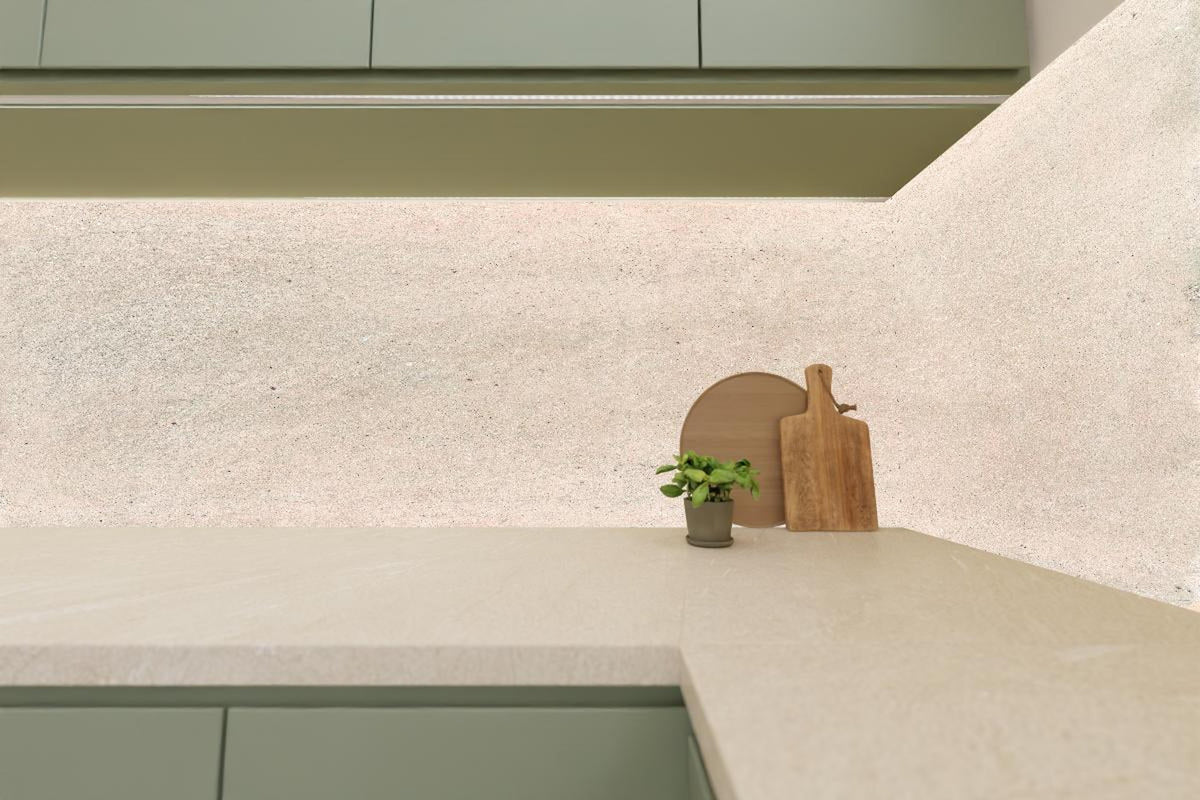 Küchenrückwand - Beige Betonhintergrund
