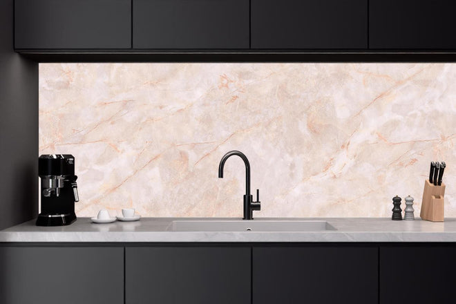 Küchenrückwand - Beige-Rosa Marmorstein