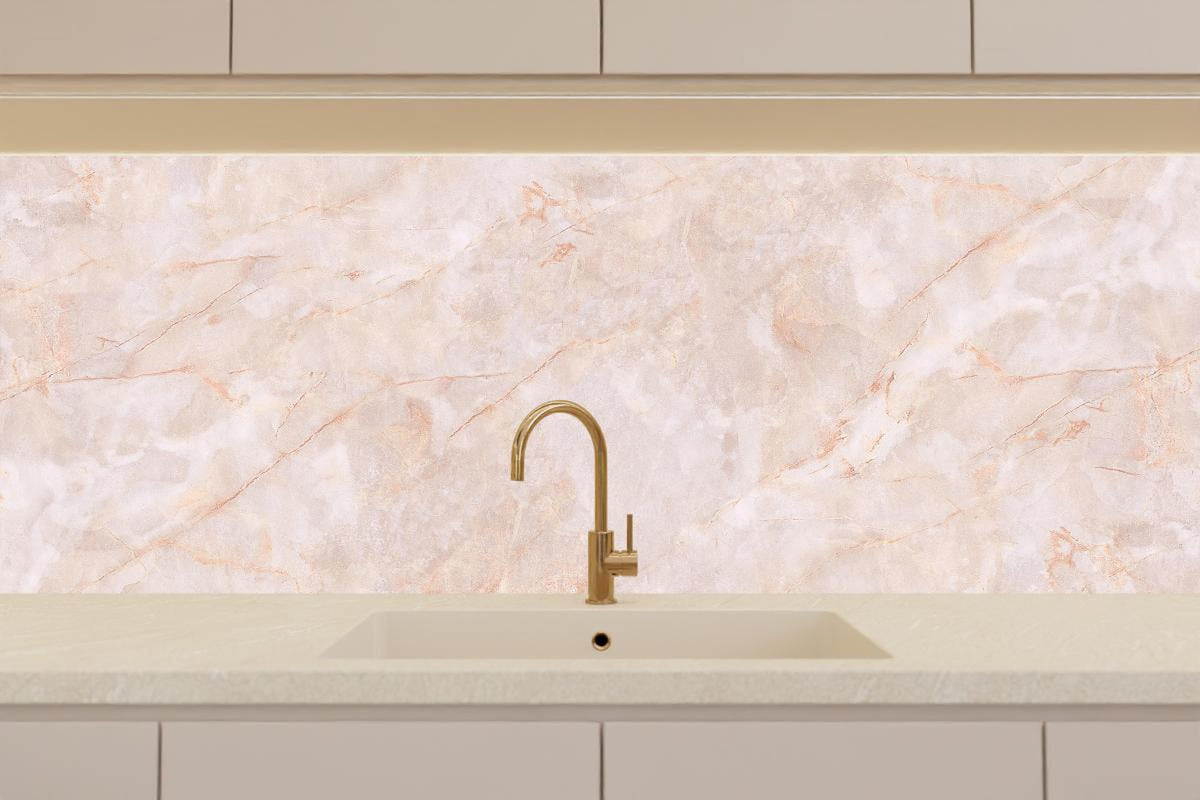 Küchenrückwand - Beige-Rosa Marmorstein