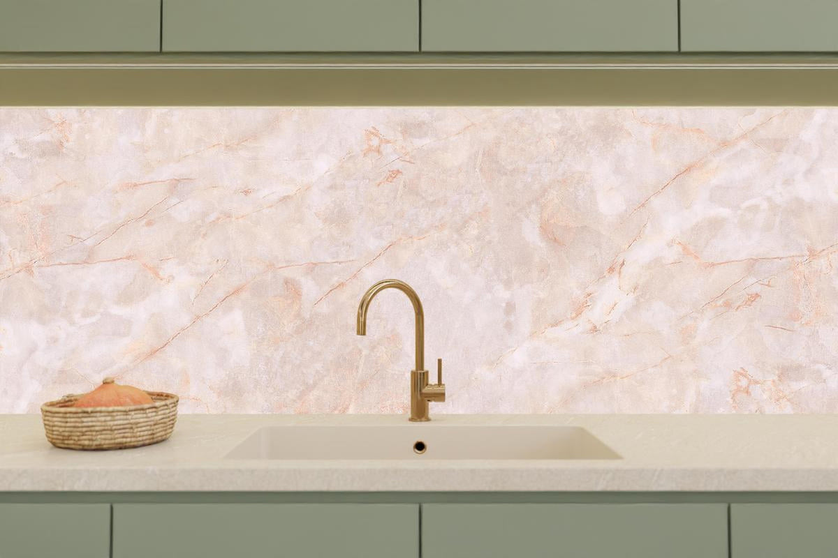 Küchenrückwand - Beige-Rosa Marmorstein