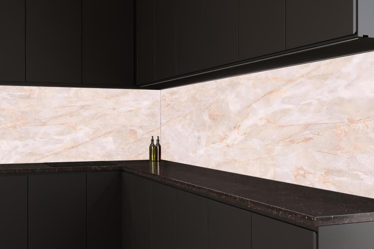 Küchenrückwand - Beige-Rosa Marmorstein