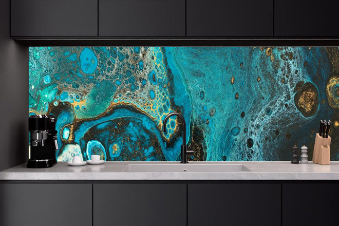 Küchenrückwand - Bläulicher Marmor