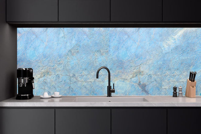 Küchenrückwand - Bläulicher Marmor