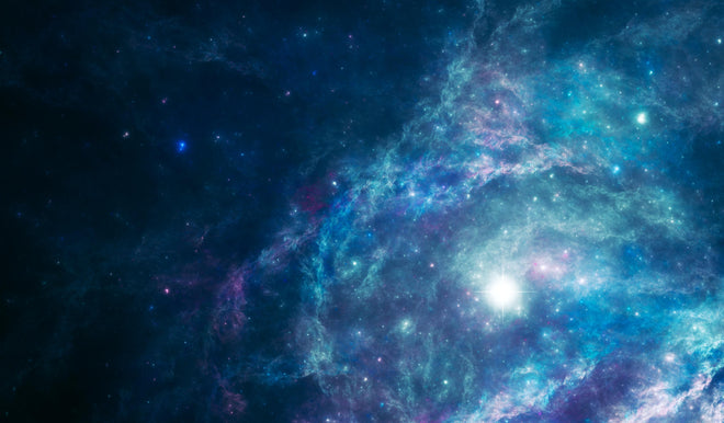 Küchenrückwand - Bläulicher epischer Kosmos