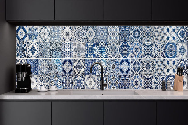 Küchenrückwand - Blaue portugiesische Azulejo-Fliesen