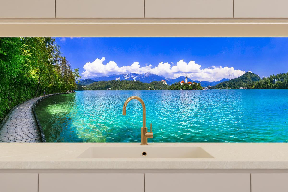 Küchenrückwand - Bleder See in Slowenien 1