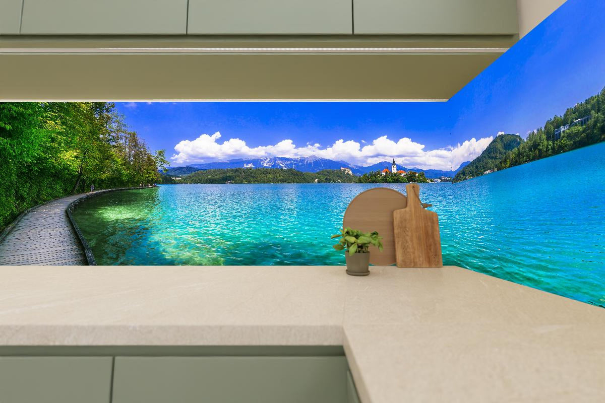 Küchenrückwand - Bleder See in Slowenien 1