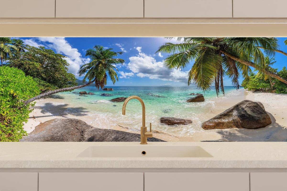 Küchenrückwand - Blick auf den schönen tropischen Strand