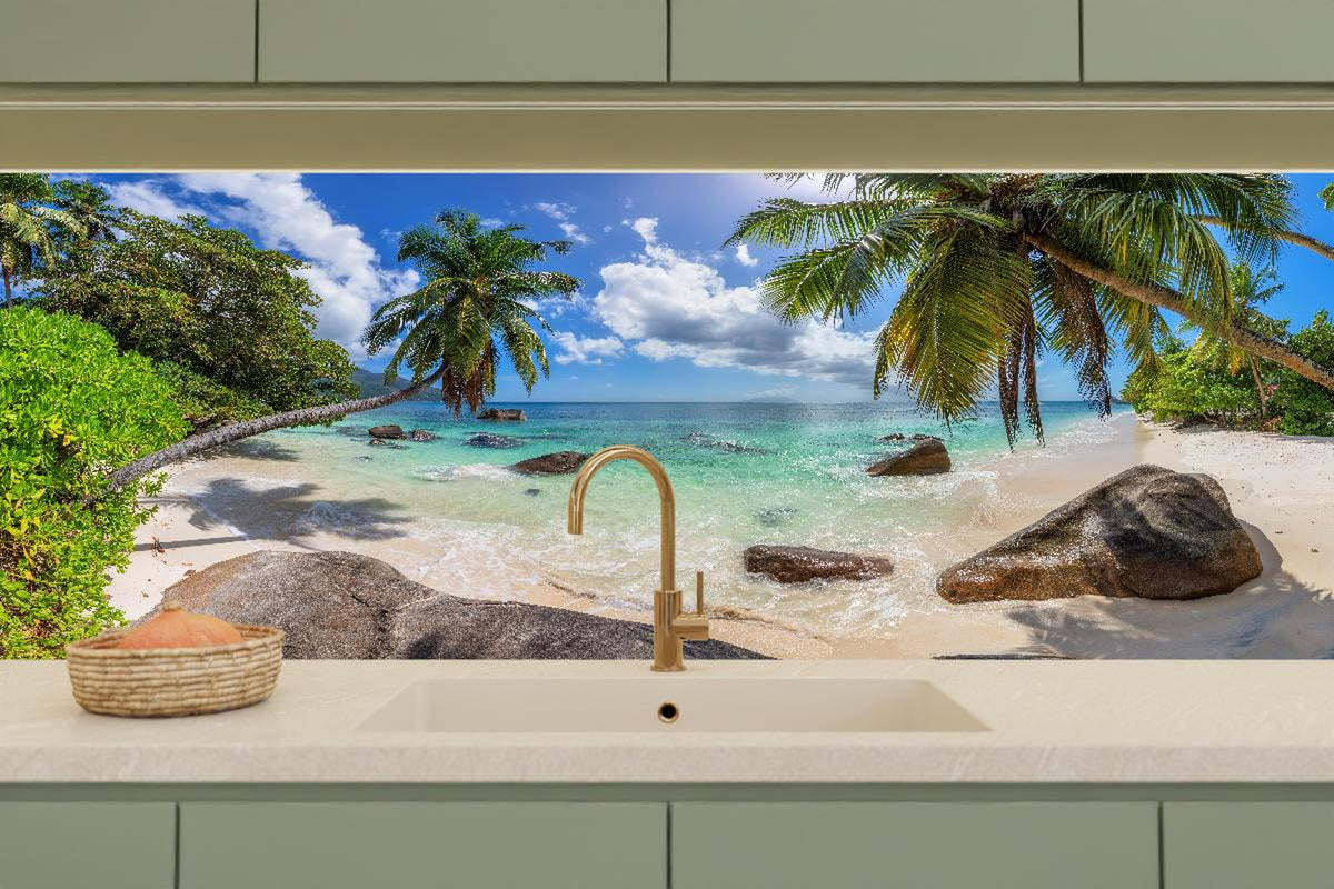 Küchenrückwand - Blick auf den schönen tropischen Strand