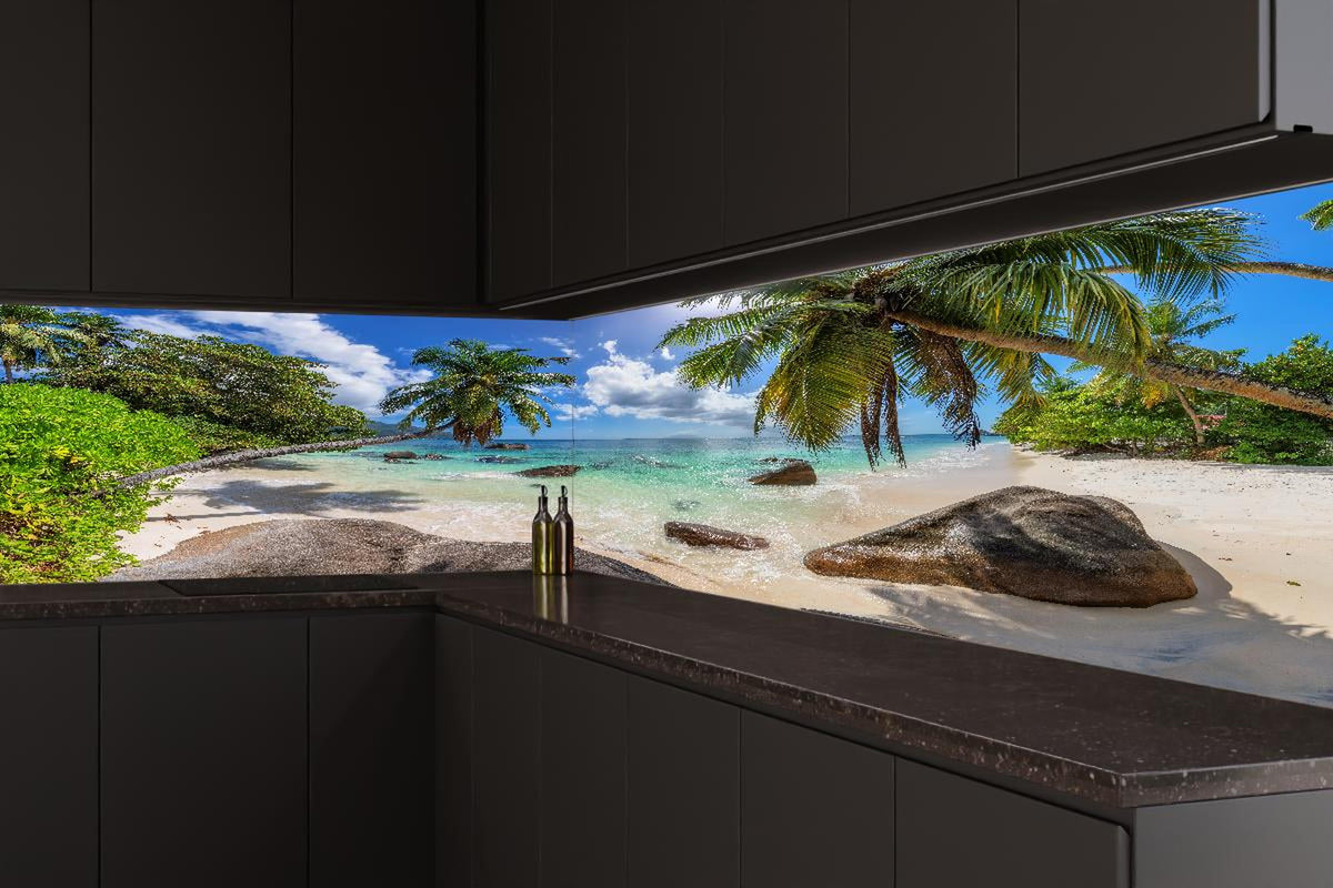 Küchenrückwand - Blick auf den schönen tropischen Strand