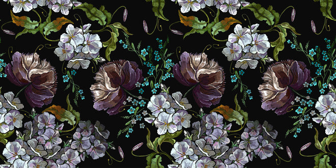 Küchenrückwand - Blüten in der Nacht