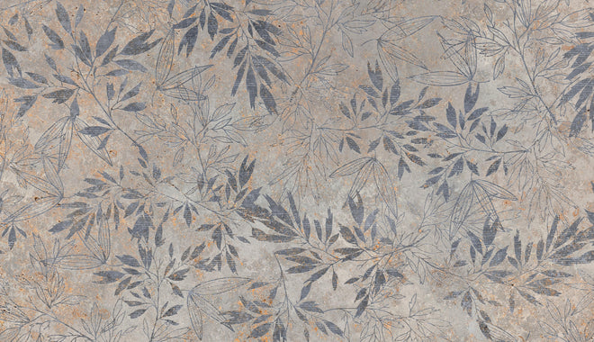 Küchenrückwand - Blumen auf alten weißen Wandhintergrund