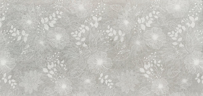 Küchenrückwand - Blumen auf grauem Beton