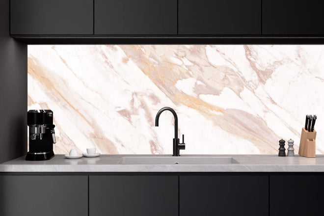 Küchenrückwand - Braun-beiger Marmor