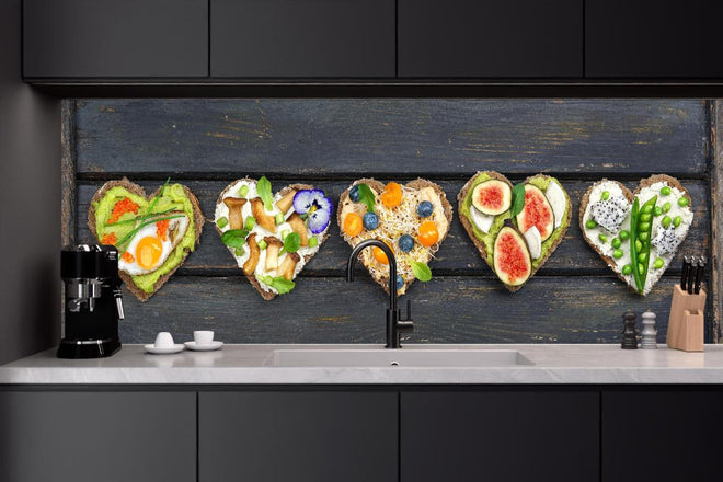 Küchenrückwand - Bunt belegte Brote