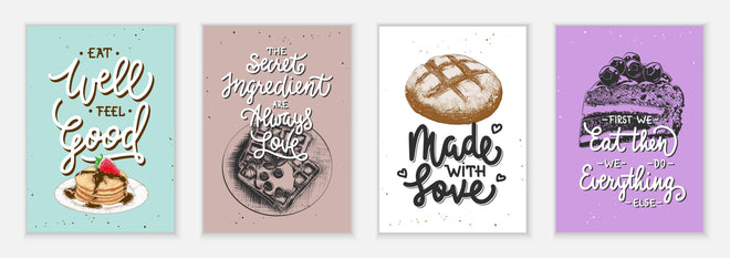 Küchenrückwand - Bunte Backkunst Sprüche Poster Serie