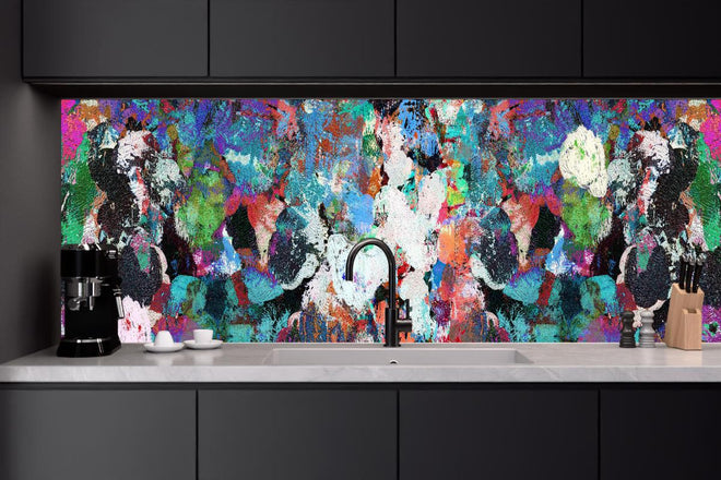 Küchenrückwand - Bunte lebendige Kunst