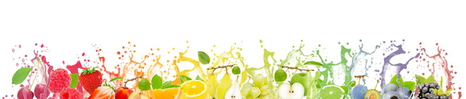 Küchenrückwand - Bunte spritzige Früchte