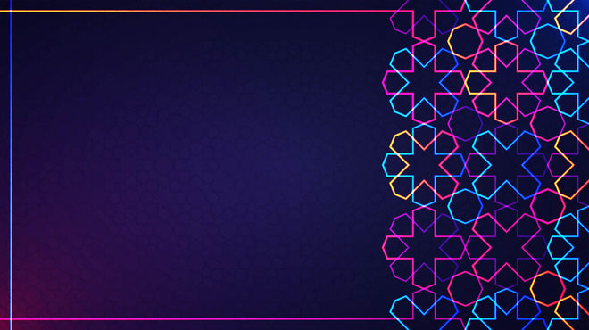 Küchenrückwand - Buntes Neon Eid Mubarak Design