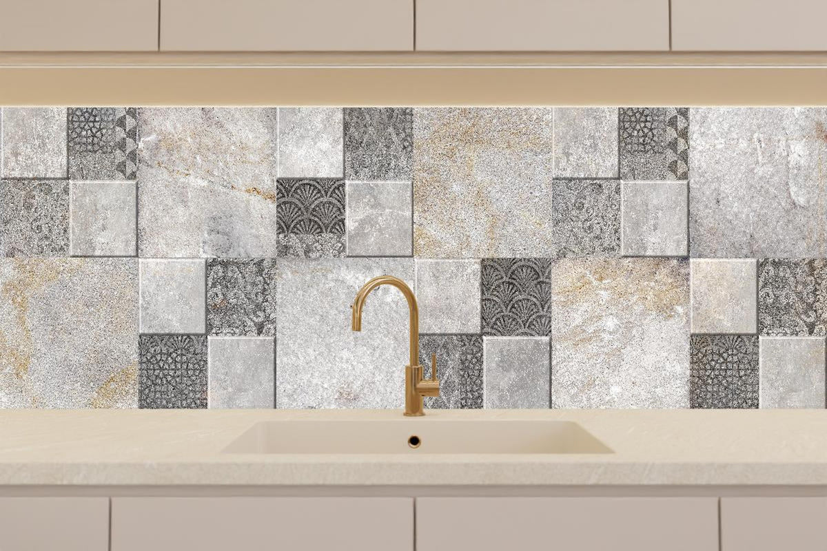 Küchenrückwand - Dekorativer Steinmosaik