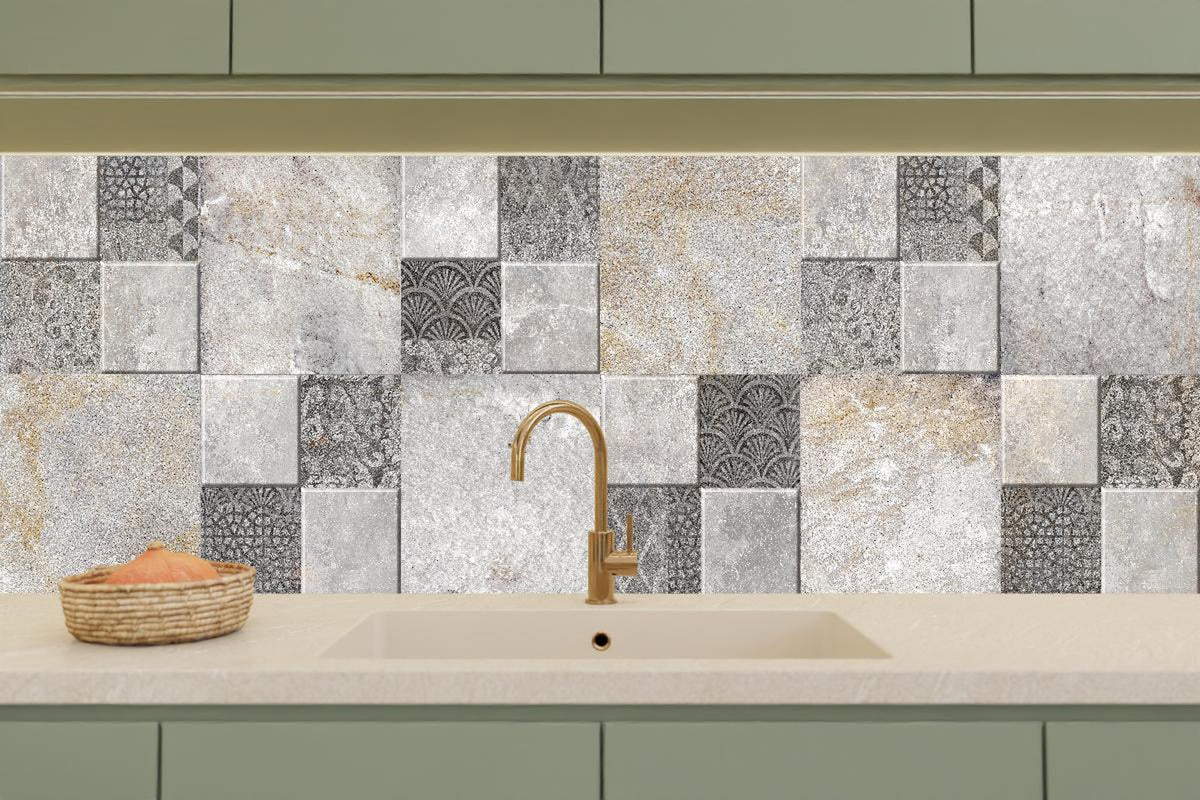 Küchenrückwand - Dekorativer Steinmosaik