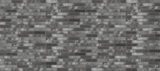 Küchenrückwand - Dunkelgraue Backsteinmauer