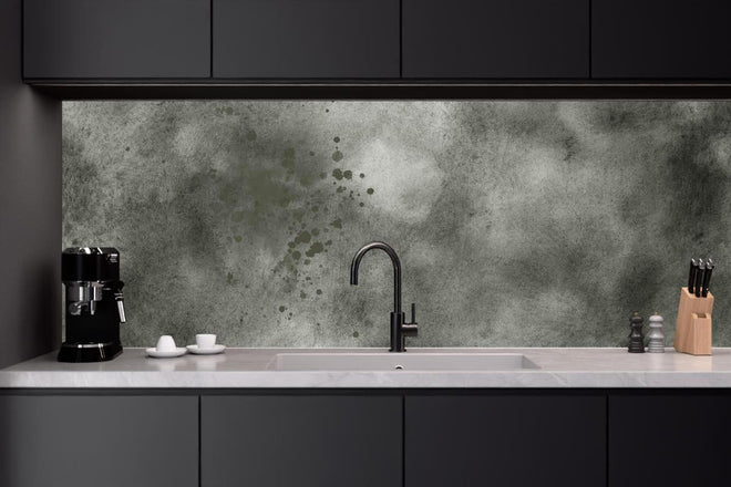 Küchenrückwand - Dynamische Aquarelltextur in Grau und Schwarz