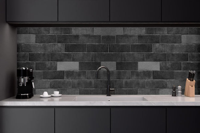 Küchenrückwand - Edle Schwarze Ziegel