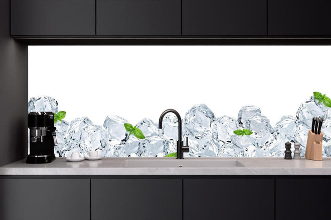 Küchenrückwand - Eiswürfel mit einem hauch Minze