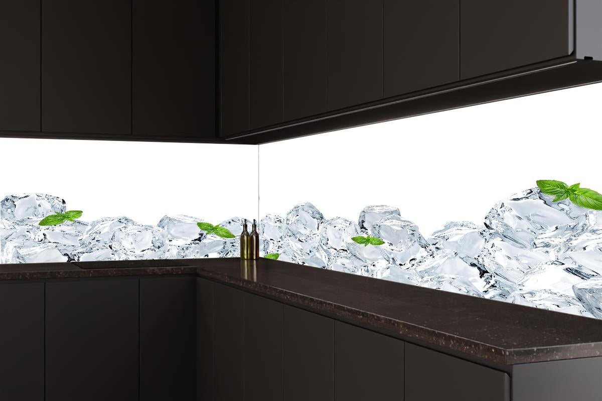Küchenrückwand - Eiswürfel mit einem hauch Minze