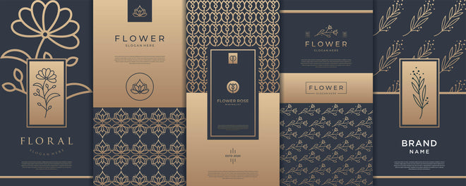 Küchenrückwand - Elegante Gold-Design Verpackungskollektion