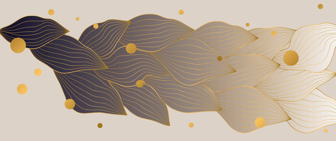 Küchenrückwand - Elegante Graphik mit Goldakzenten