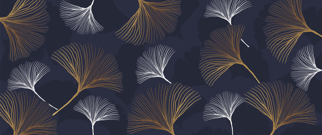 Küchenrückwand - Eleganter metallischer Farn auf dunklem Hintergrund