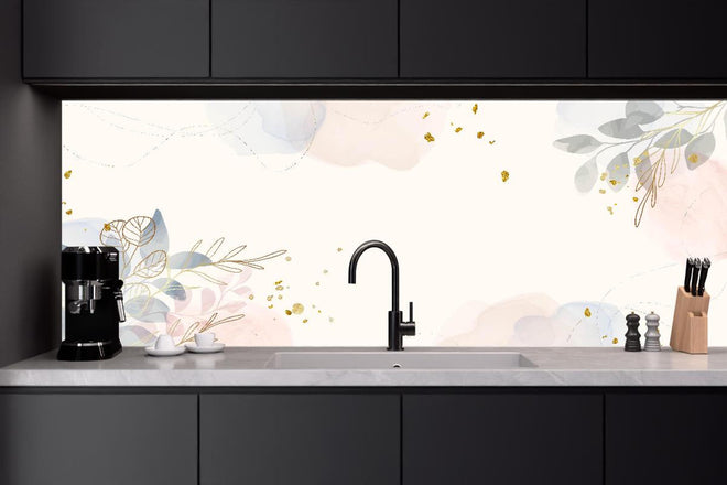 Küchenrückwand - Elegantes Blumen Aquarell Hintergrunddesign