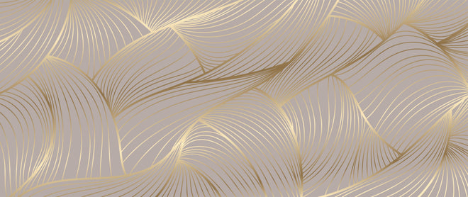 Küchenrückwand - Elegantes Gold-Beige Wellenstruktur Design