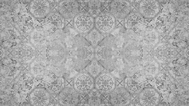 Küchenrückwand - Elegantes Grau-Weiß Ornament Design