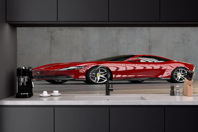 Küchenrückwand - Ferrari Roma in Rosso Corsa