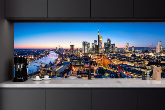 Küchenrückwand - Frankfurt Skyline Dämmerung 2