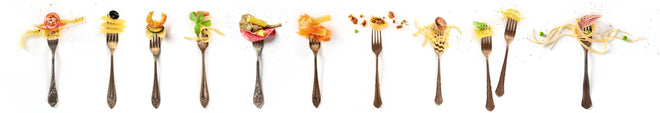 Küchenrückwand - Gabeln mit Italienischer Pasta Essen